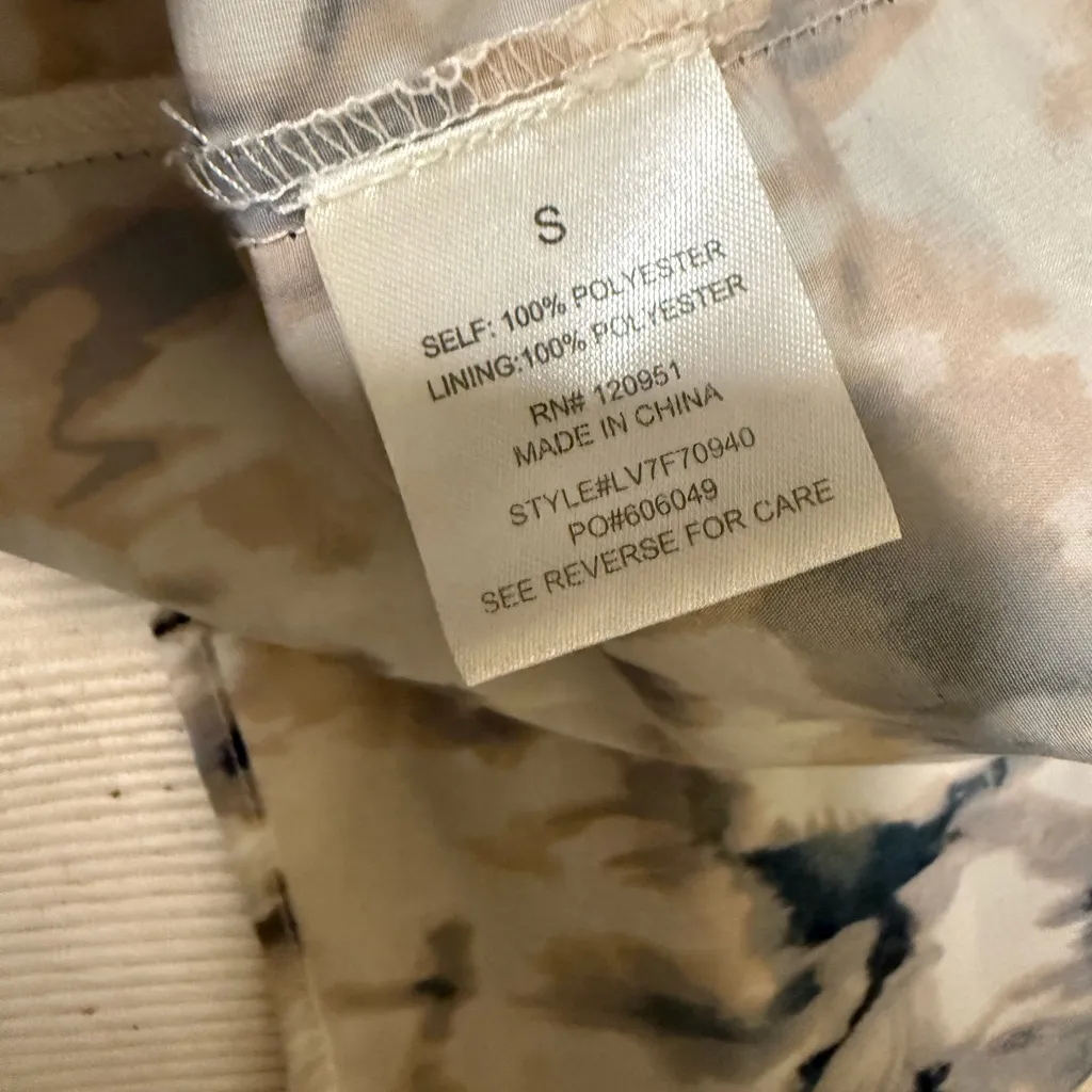 Olive + Oak Abstract Print Slip Dress Small Criss Cross Back - Image 5