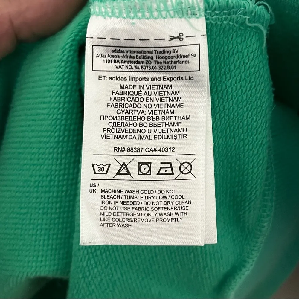 Women’s Stella McCartney Adidas Oversize‎ Raglan Sleeve Hoodie Blue Green Size S - Image 8