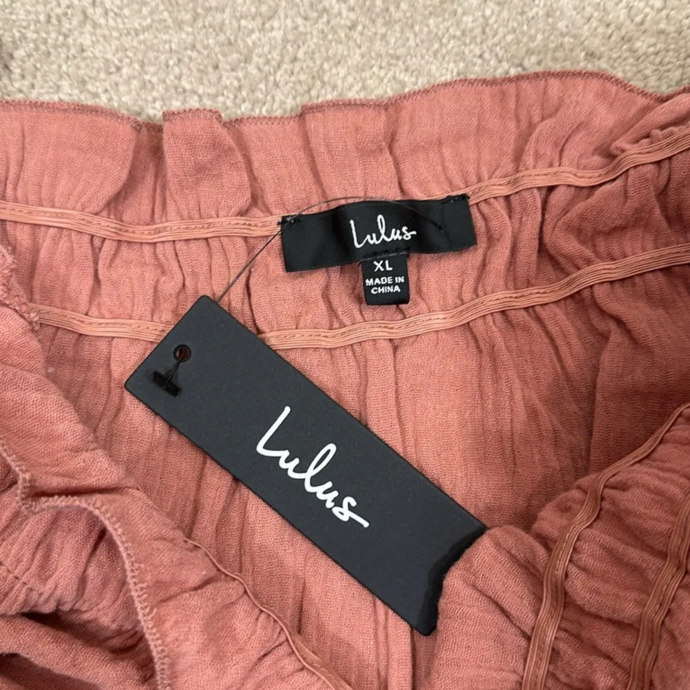 Lulus NWT Sweet One Rusty Rose Off-the-Shoulder Women Top 100% Cotton Size XL - Image 4