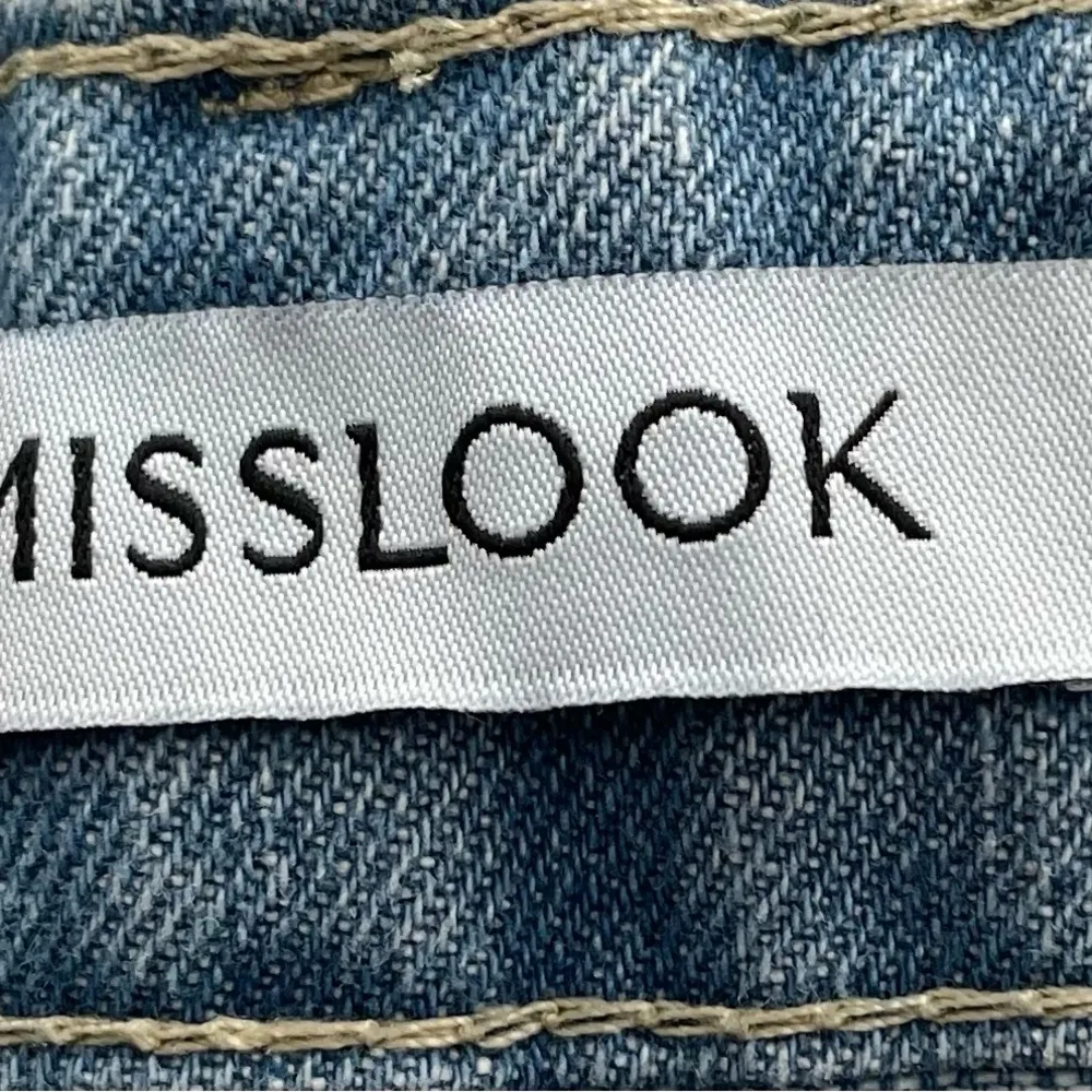 Misslook Y2K light wash blue button fly high rise bootcut jeans, size S Western - Image 4