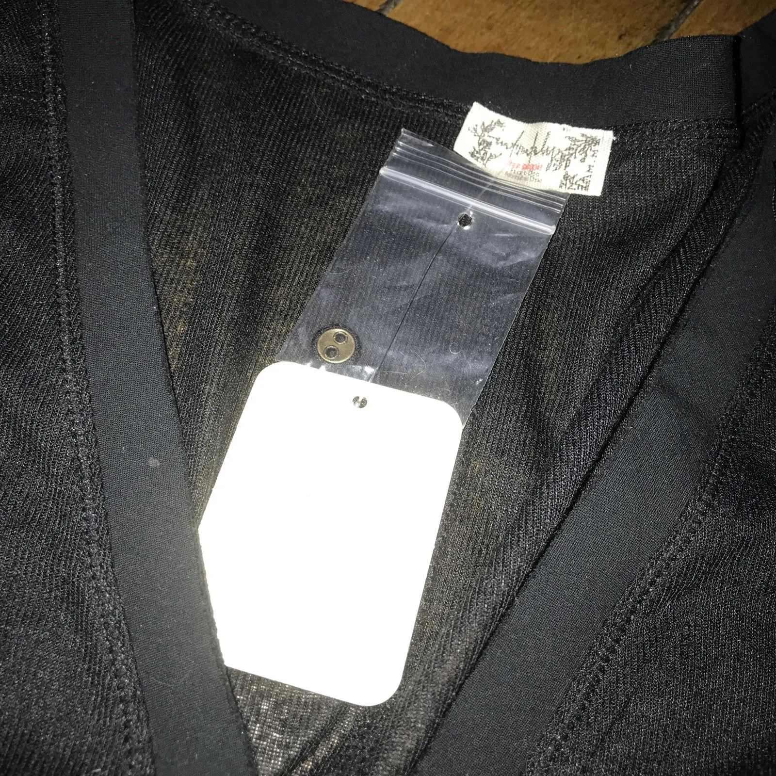 Free People Intimately Free Medium Black V-Neck Womens Shirt - Image 5