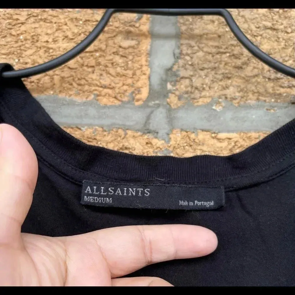 AllSaints Black Jersey Casual Dress medium - Image 2