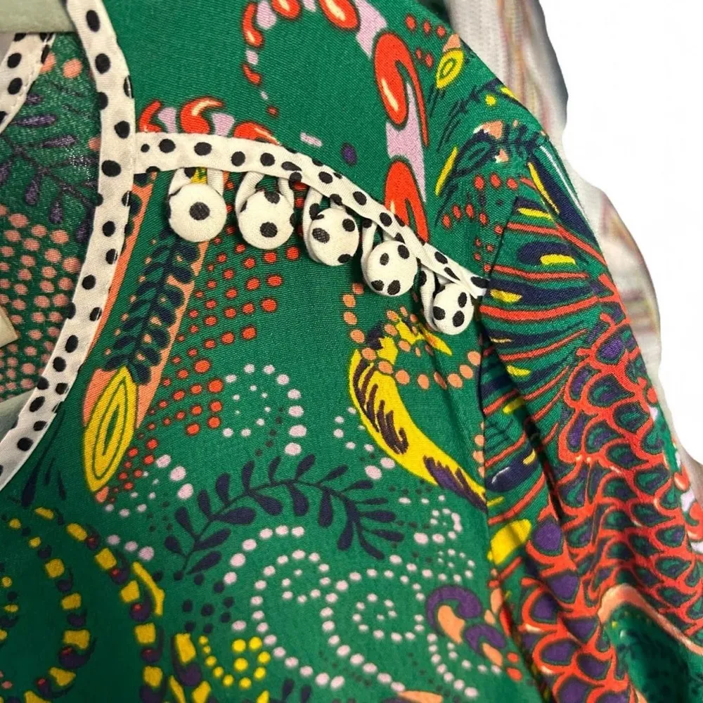 ✨Anthropologie Maeve Janis Dress | Green Paisley +Polka Dot Print | UK 8 / US 4✨ - Image 6