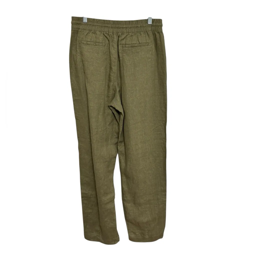 NWT Athleta Retreat High Rise Linen Ankle Pant in Olive Branch - Size M Tall - Image 5