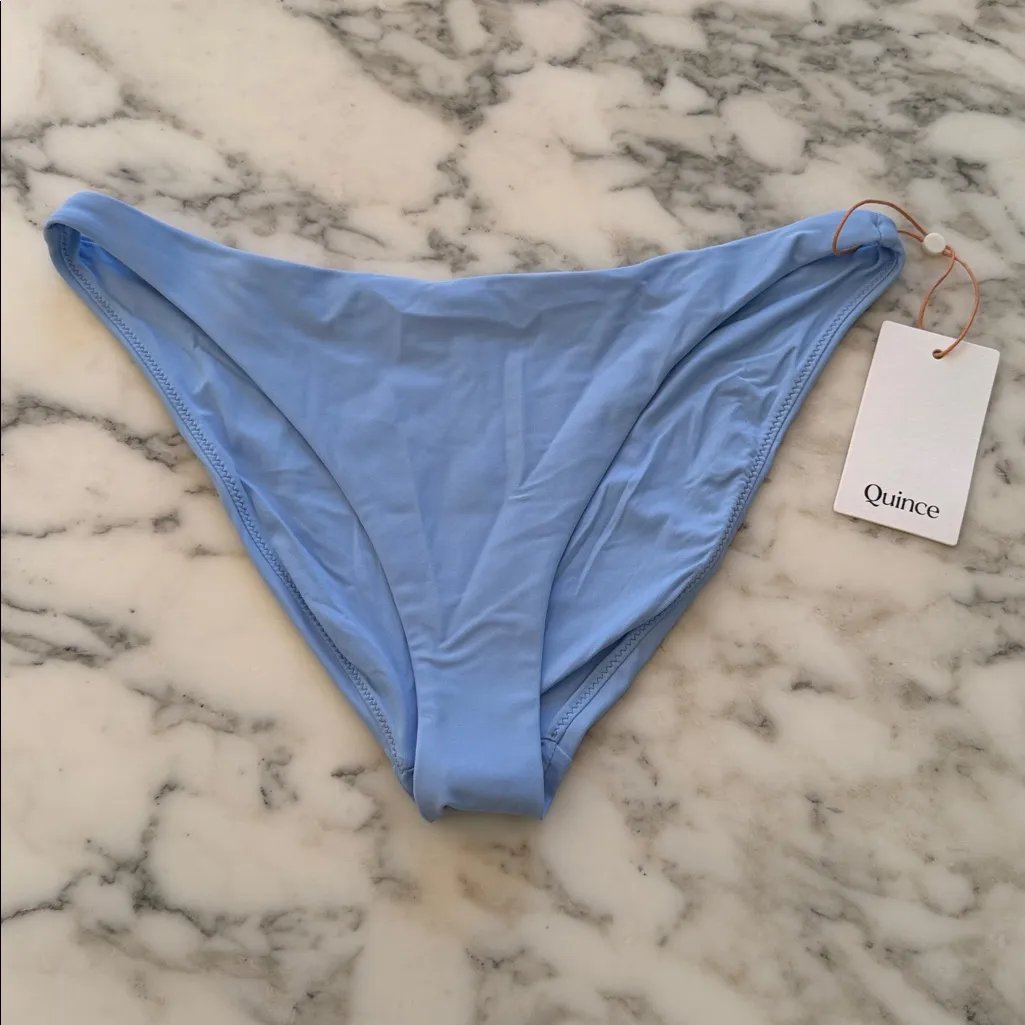 NWT QUINCE Clear Blue Sky Italian Low-Rise Bikini Bottom Sz S 💙 - Image 5