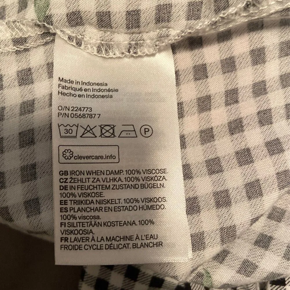 Divided H&M Checkered Floral Button Up Shirt - Image 6