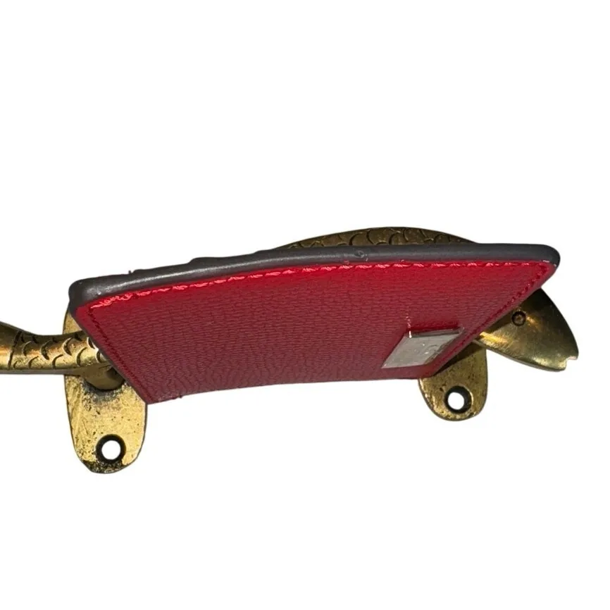 Henri Bendel New York Card Holder Red Leather Gold Tone Hardware, New w/o Tag - Image 6