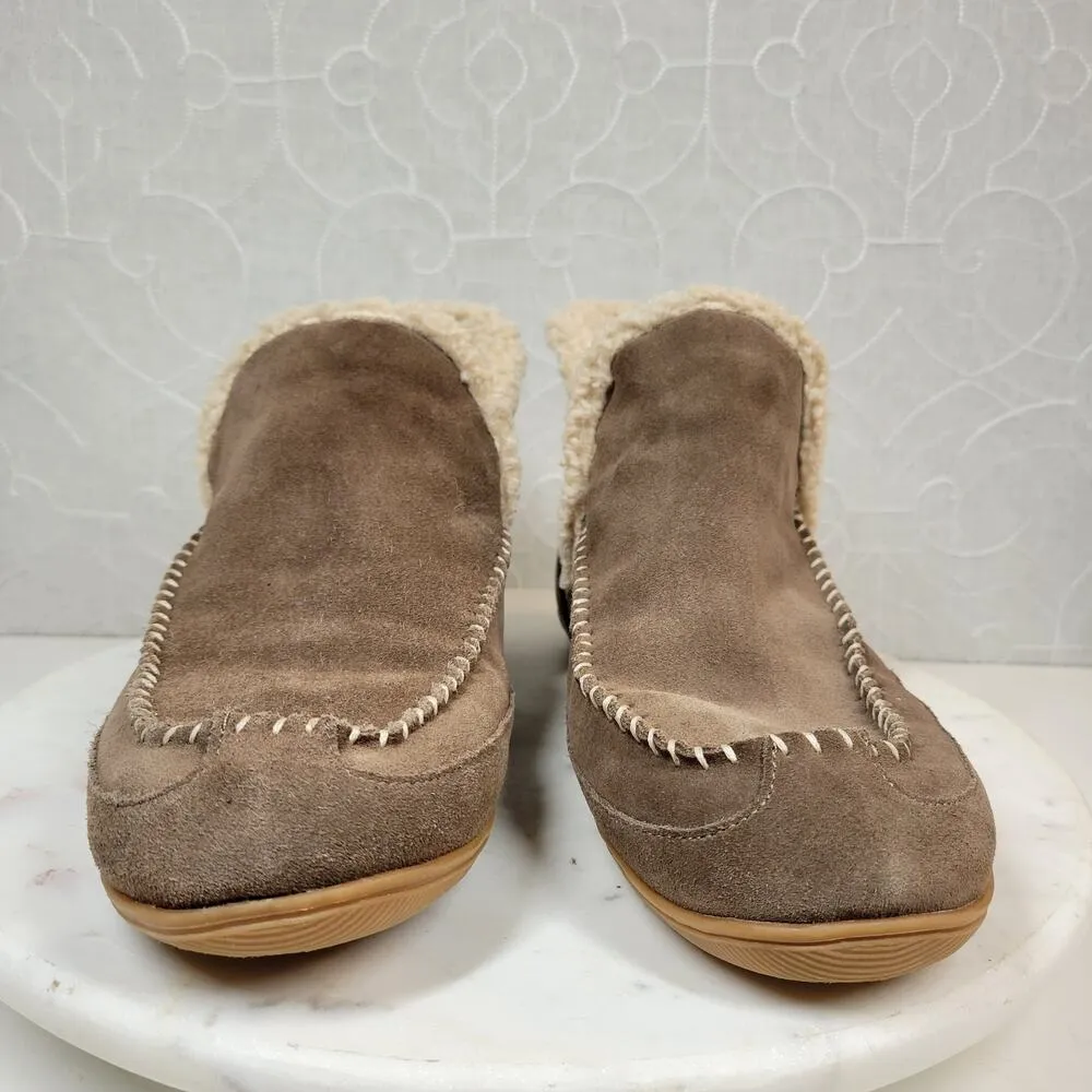 Blondo Serene Slippers Womens 11 Brown Suede Sherpa Lining Waterproof Moccasin - Image 9