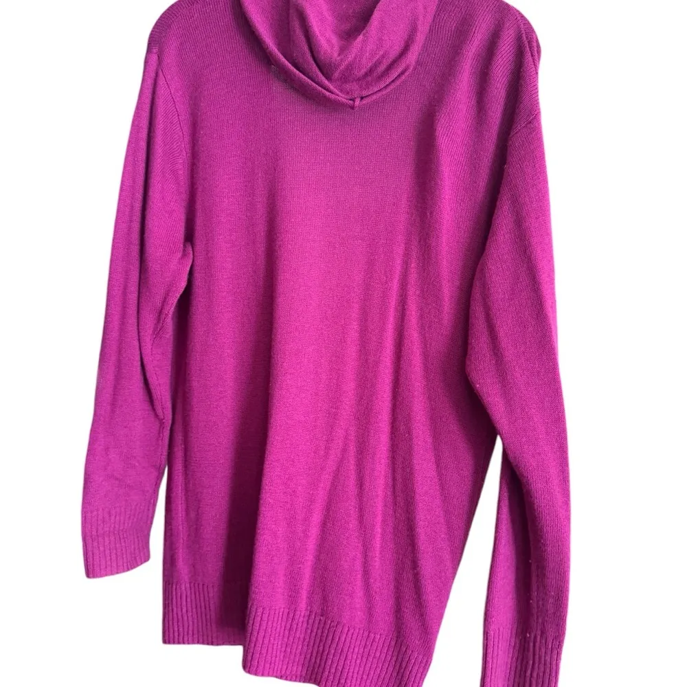 Magenta Rayon/Cashmere Blend Hooded Cardigan EUC - Image 2