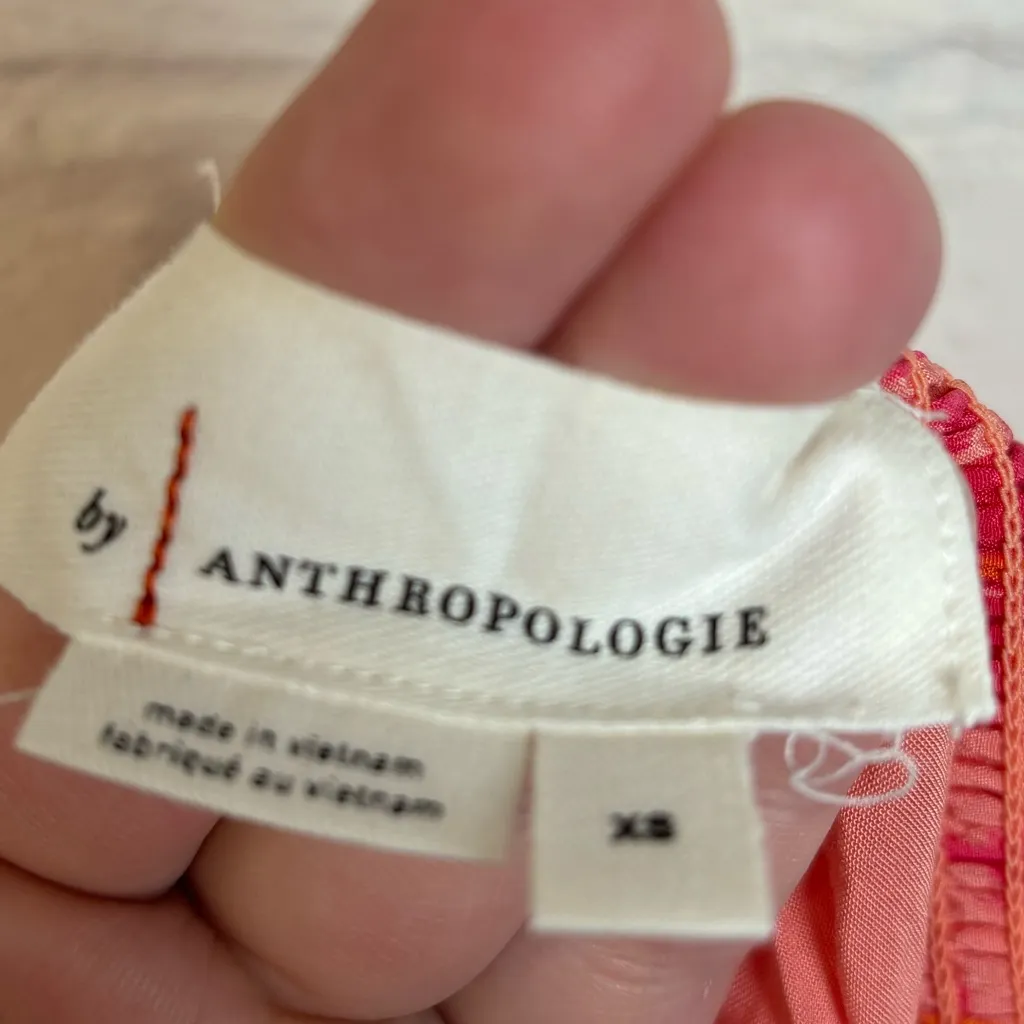 Anthropologies Woman’s Flounced Pink Pattern Lightweight Flowy Mini Skirt - Image 5