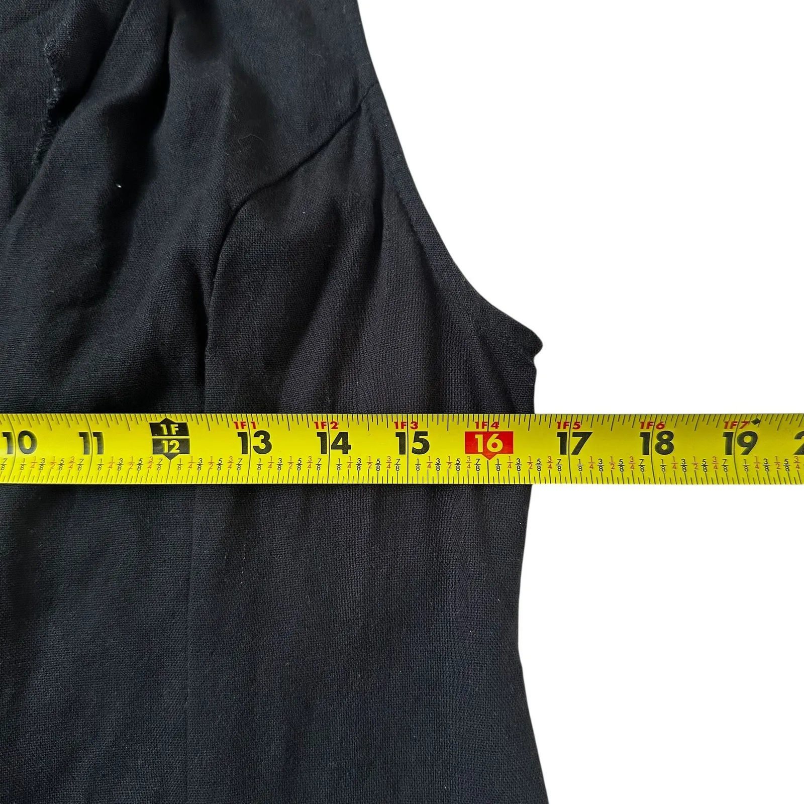 Monteau Black Linen Blend T-shirt Dress Women's Size Medium | 46-46 - Image 6