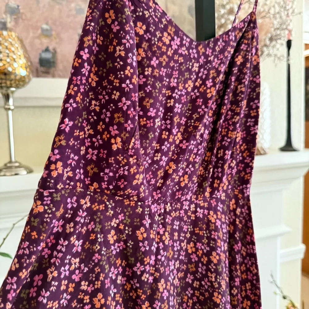 Boho Floral Slip Dress Smocked Cottagecore Summer Old Navy Stretch Sundress XS - Image 4