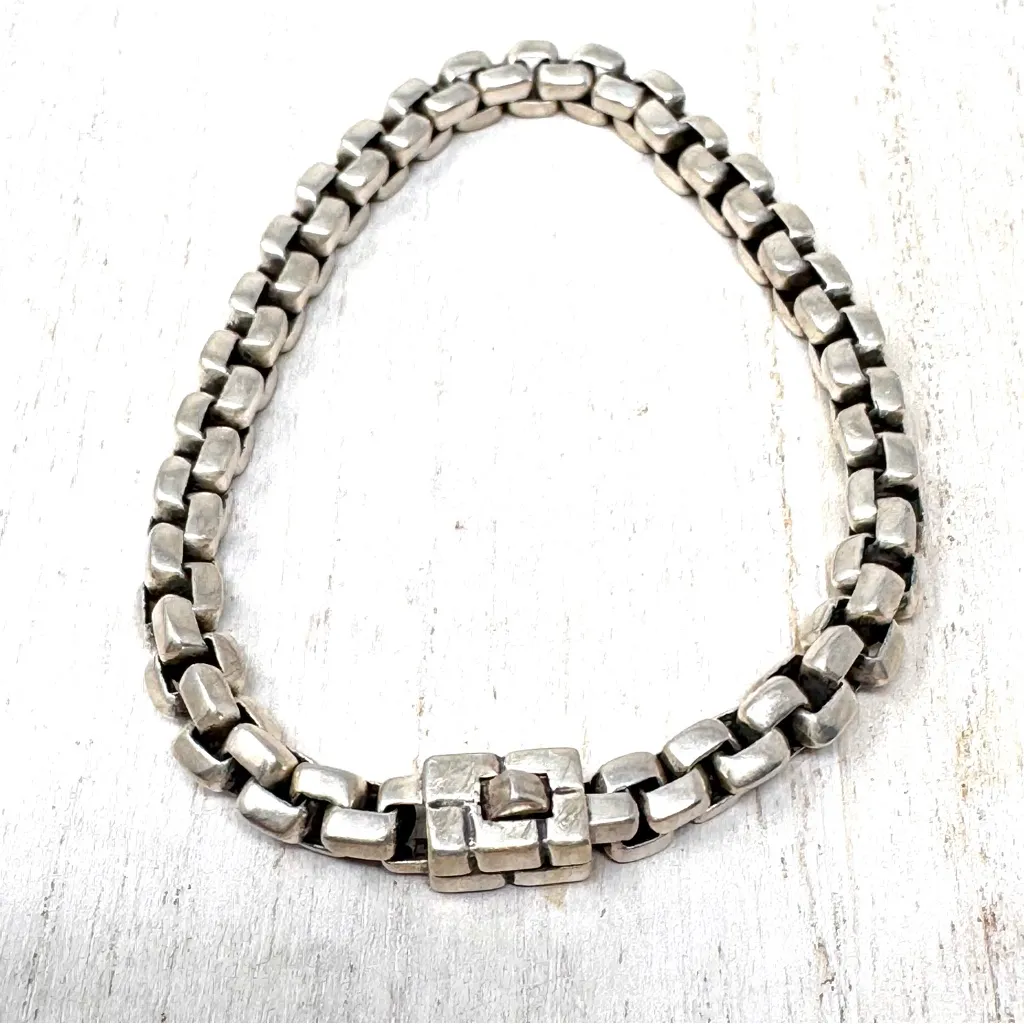 JAMES AVERY Sterling silver retired rustic box chain bracelet - Image 4