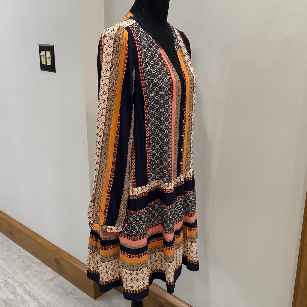 Loft Petite NWOT Foulard Button Tiered Swing Dress size SP - Image 4