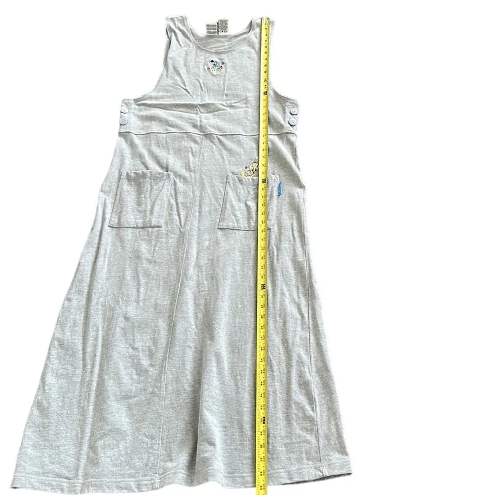 90s Warner Bros. Looney Tunes Embroidered Tweety Cotton Maxi Dress Women’s Large - Image 10