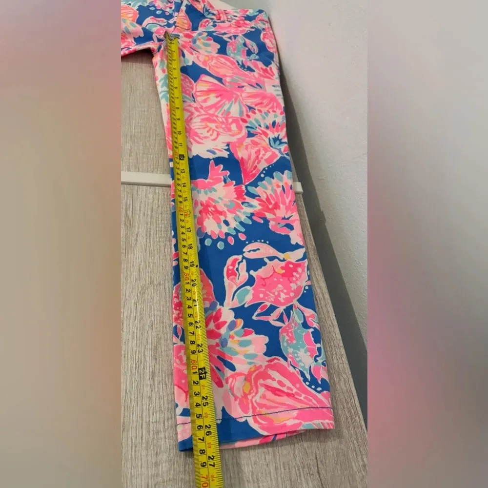 Lilly Pulitzer Sadie Stretch Crab Cropped Pants Bright Coastal South Beach Sz 0 - Image 6