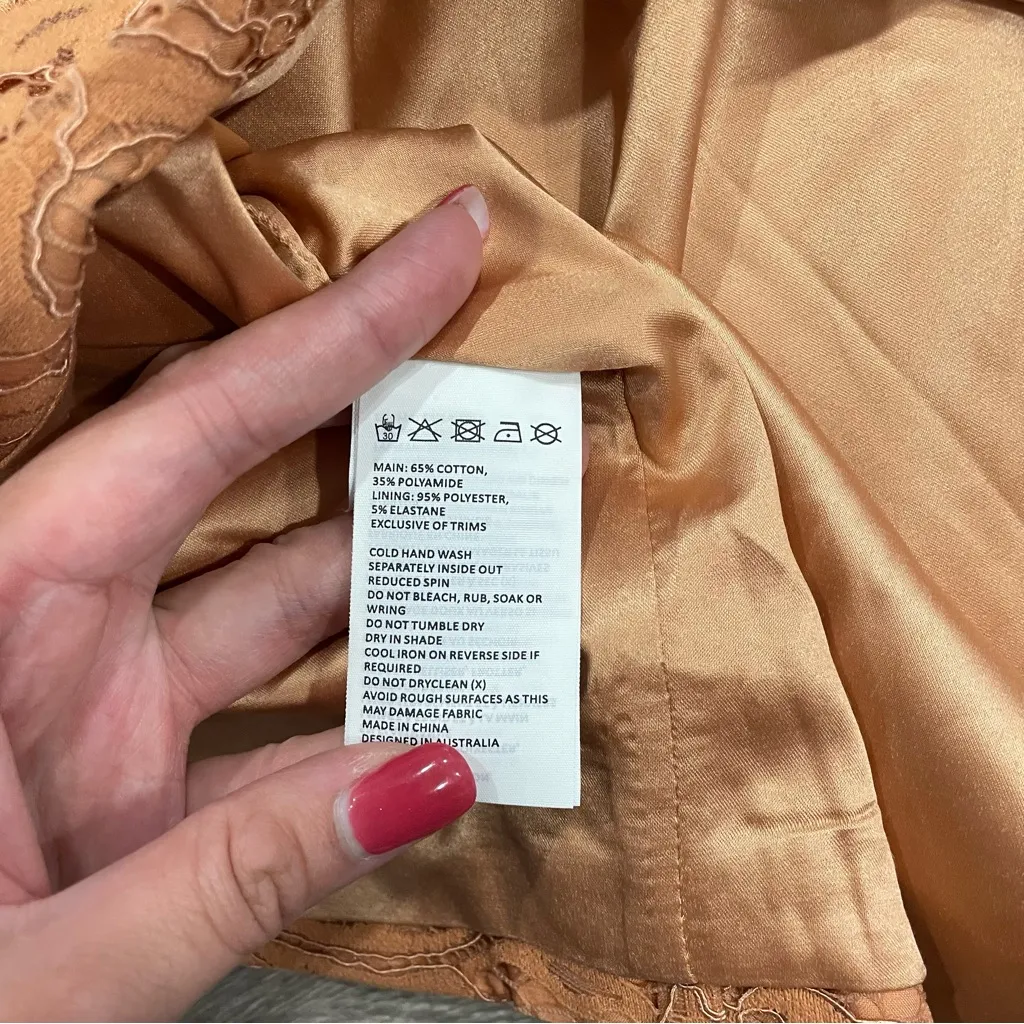 BARDOT Womens Orange Slitted Zippered Corset Lace Sleeveless Halter Dress - Image 9