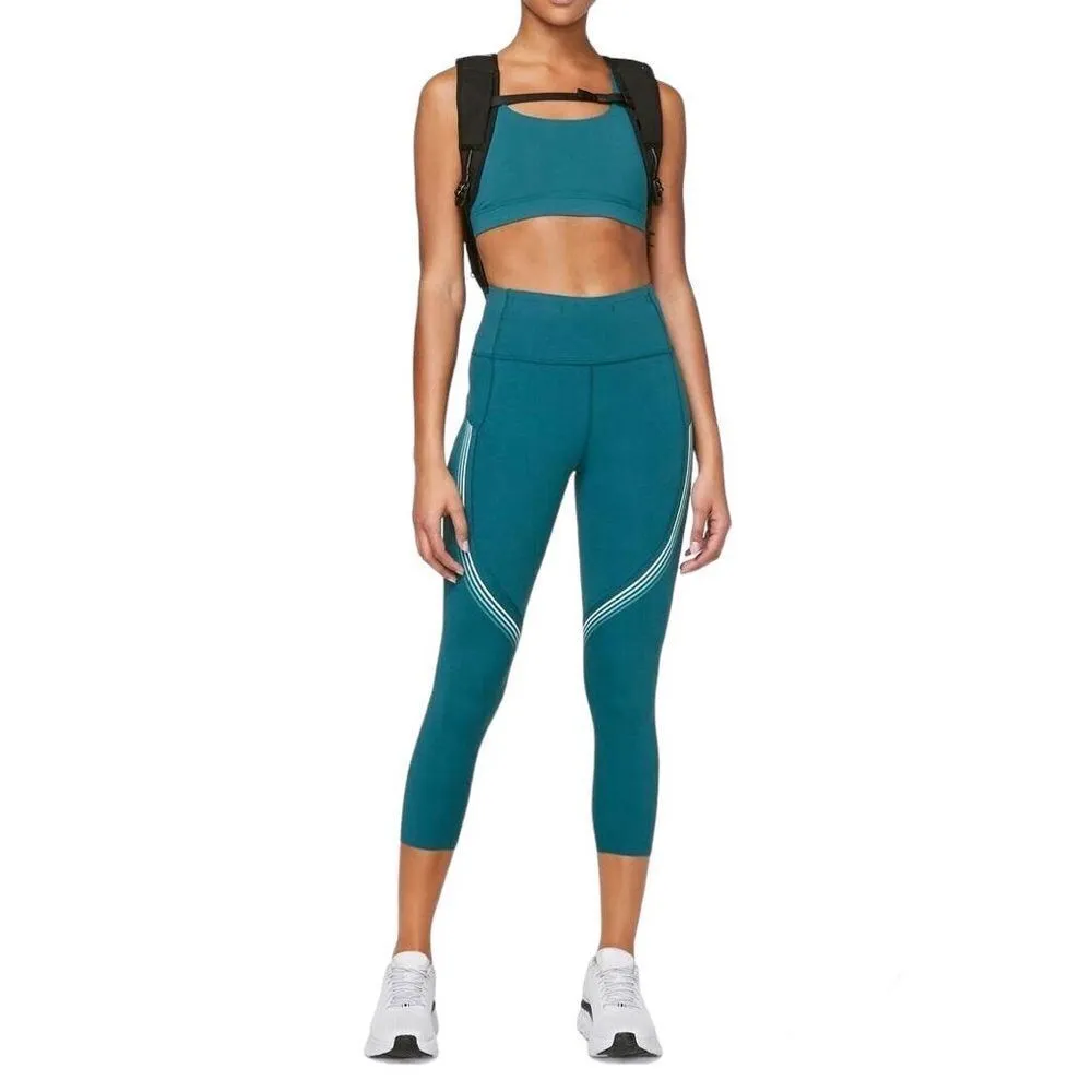 Lululemon Speed Limit Crop Leggings 23" Bermuda Teal Turquoise Size‎ 6 - Image 3