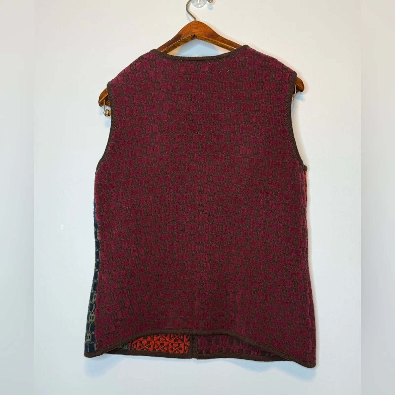 Vintage Norm Thompson Southwestern Knit Vest - Image 5