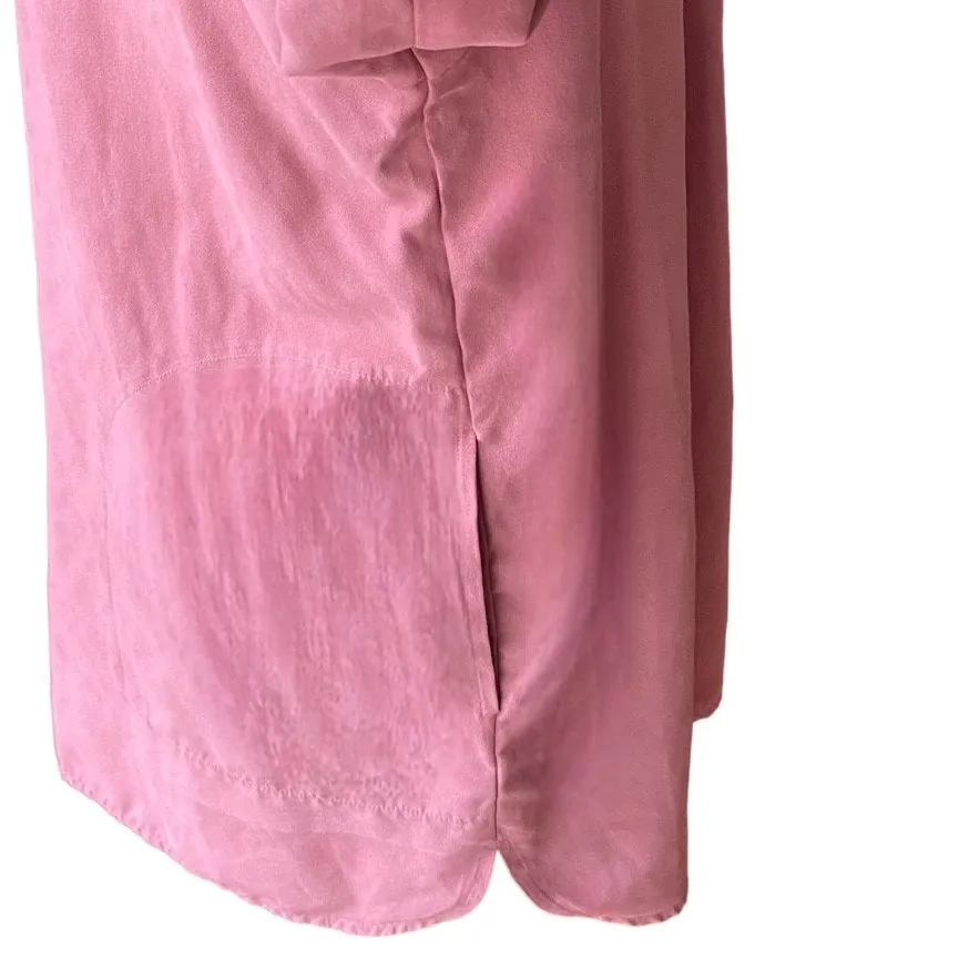 JOAN RIVERS Long Pink Faux Suede Blouse Jacket with Side Pockets ~ Plus Size 1X - Image 8