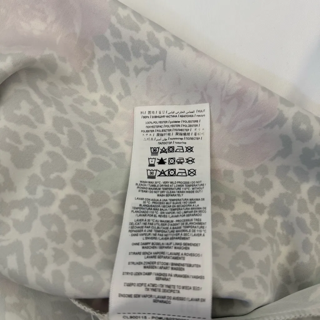 Guess Women’s Vianca Printed Satin Shirt Button Down Leopard Animal Floral Work - Image 7