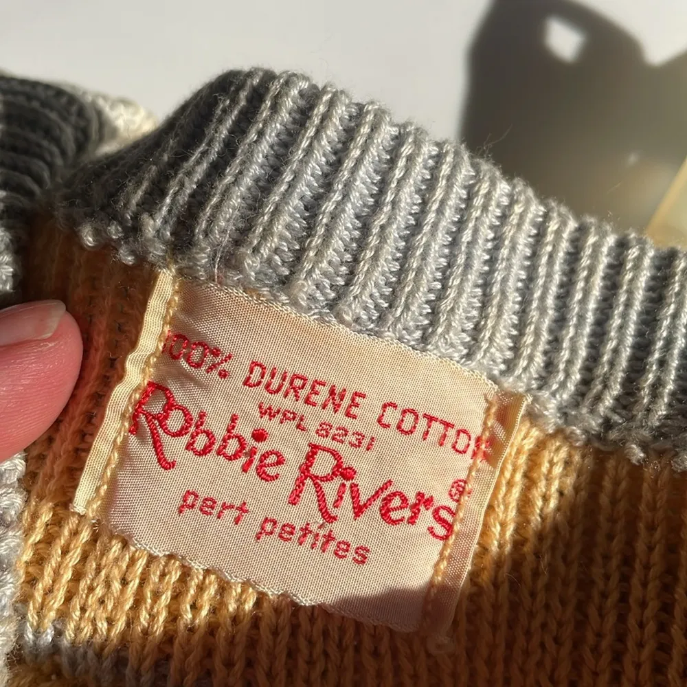 Super vintage 60’s style Robbie rivers pale yellow & powder blue sweater /skirt - Image 5