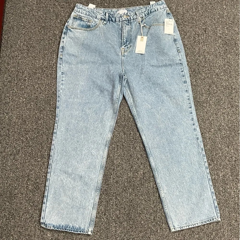 Good American 𝅺 Good 90's Duster Crop Straight Leg Jeans Indigo 101 Size 14/32 - Image 5