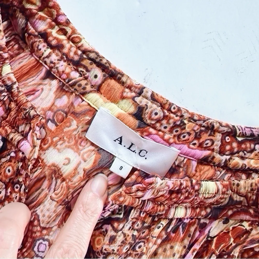 NEW A.L.C. Carly Sorbet Multi Printed Silk Mini Dress Size 8 - Image 5