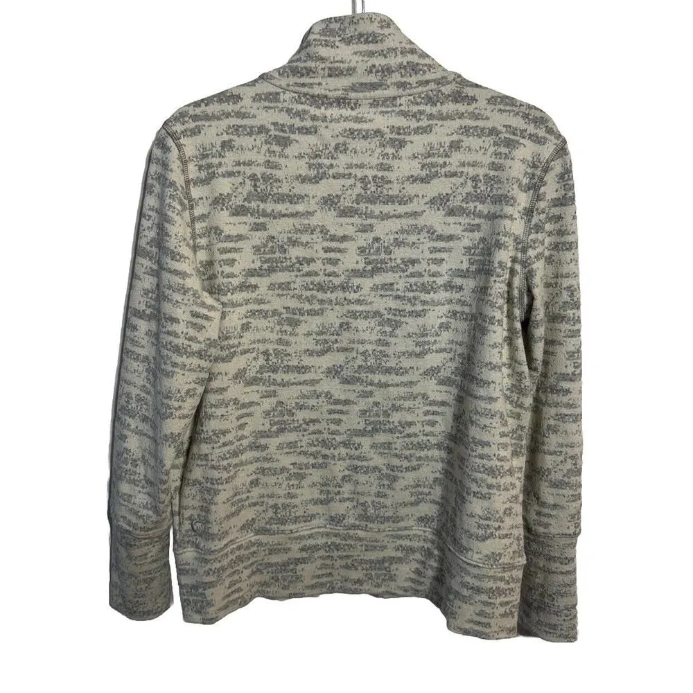 Zyia Jacket Knit Full Zip Womens Medium Grey Cotton Poly Stretch Pockets Active - Image 2