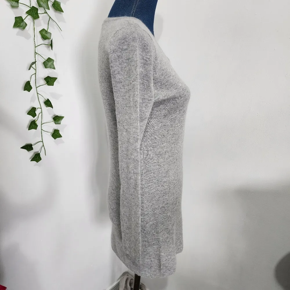 Valerie Bertinelli Grey Angora Wool Blend Scoop Neck Tunic Sweater - Image 4