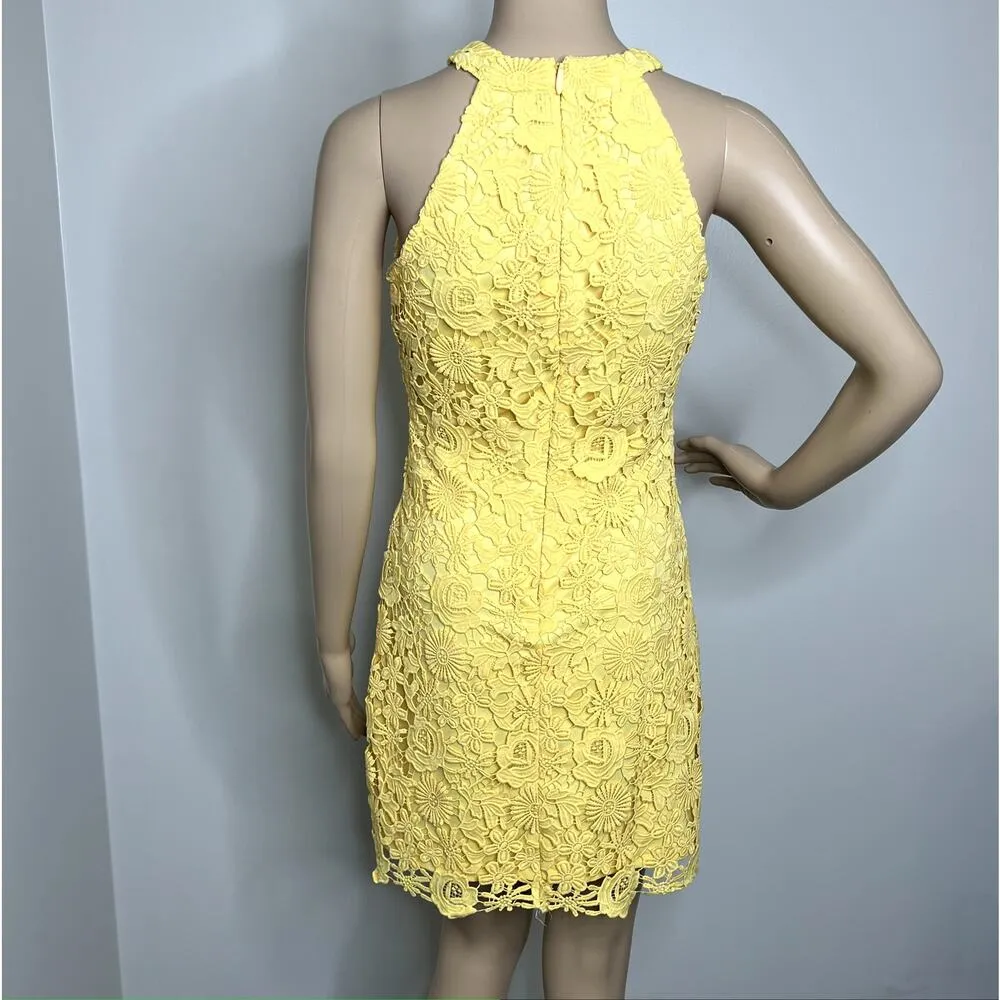 Lulus Love Poem Yellow Lace Mini Dress - Image 3