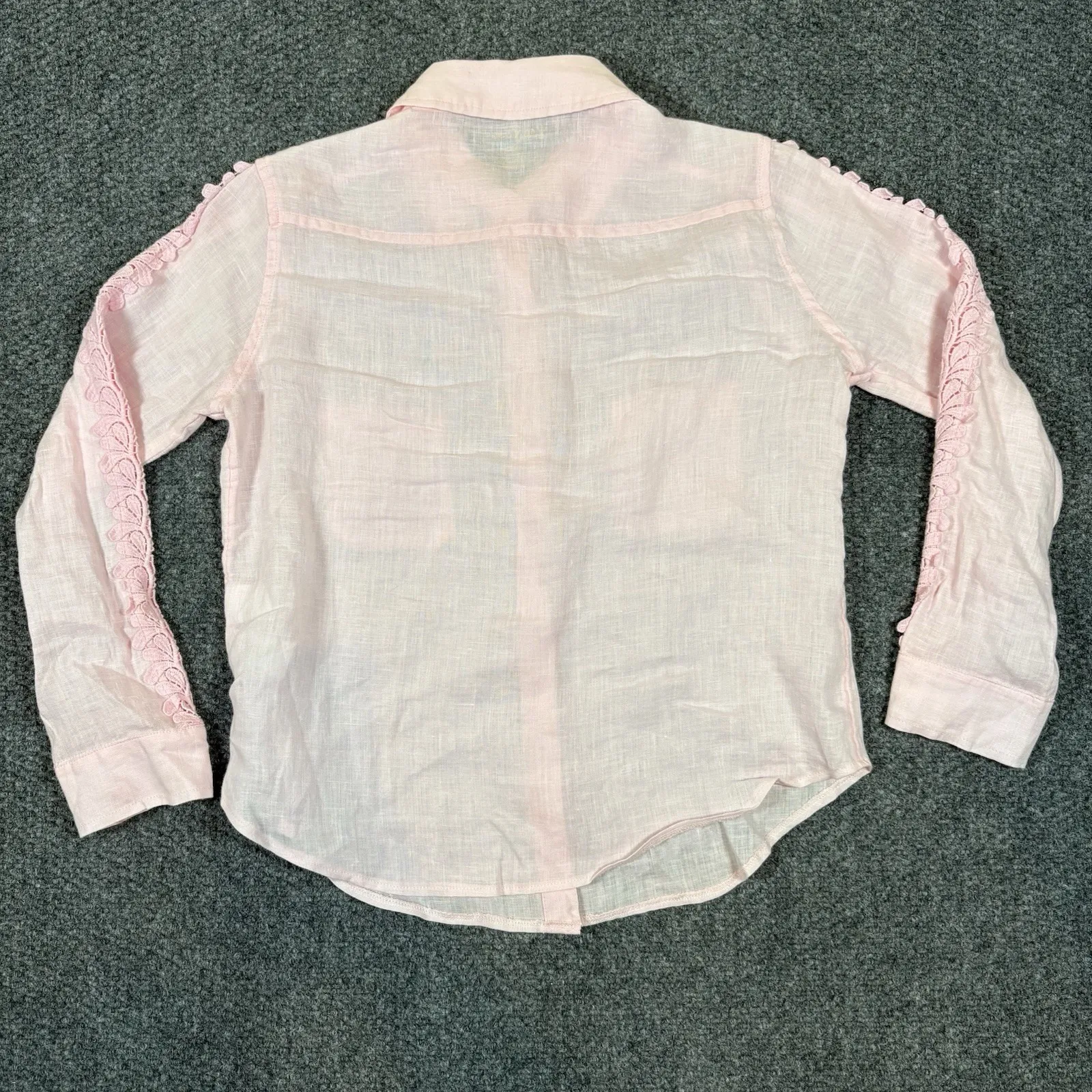 Lilly Pulitzer Womens XXS Light Pink Linen Long Sleeve Shirt - Image 3