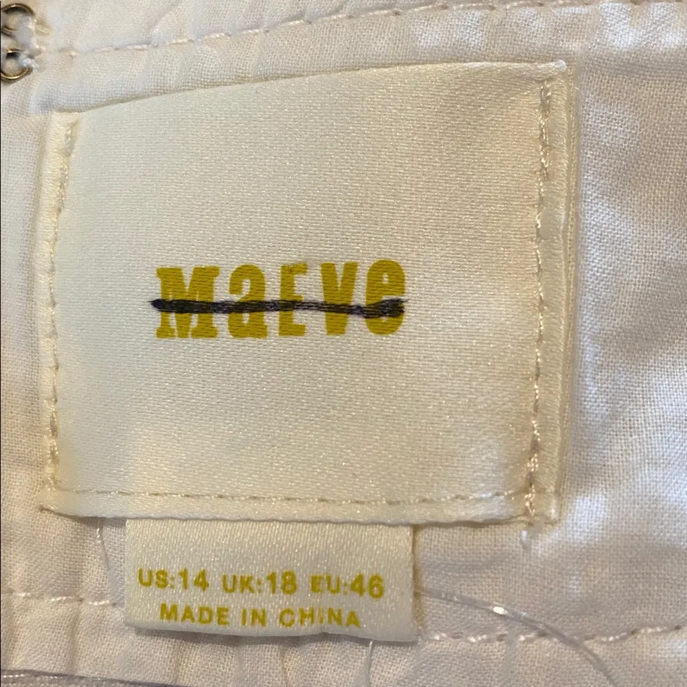 Anthropologie Maeve Rosny Midi Buckle Detail Cream Bold Floral Stretch Skirt 14 - Image 9