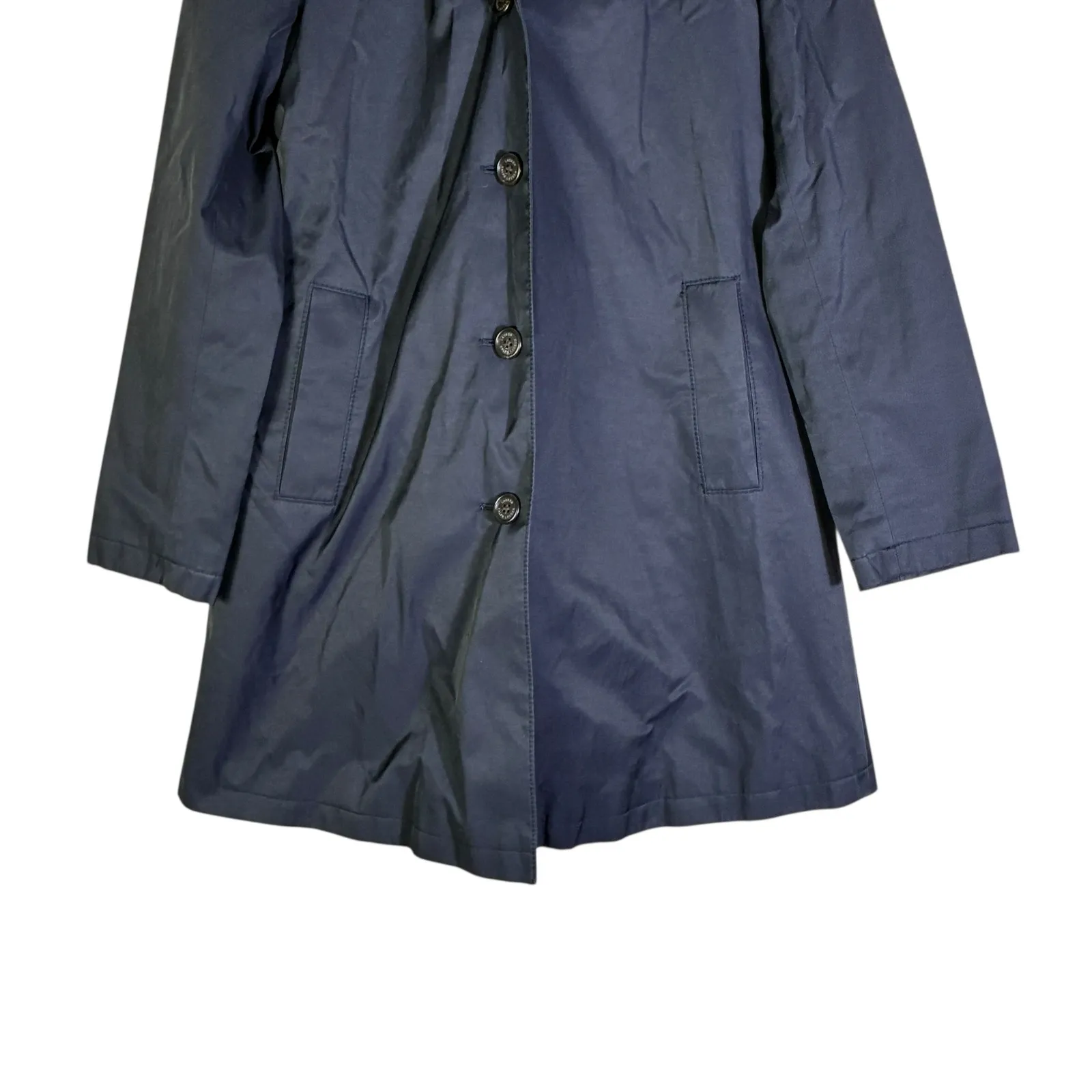 Lauren Ralph Lauren Trench Coat Womens M Navy Classic Workwear Preppy Heritage - Image 3