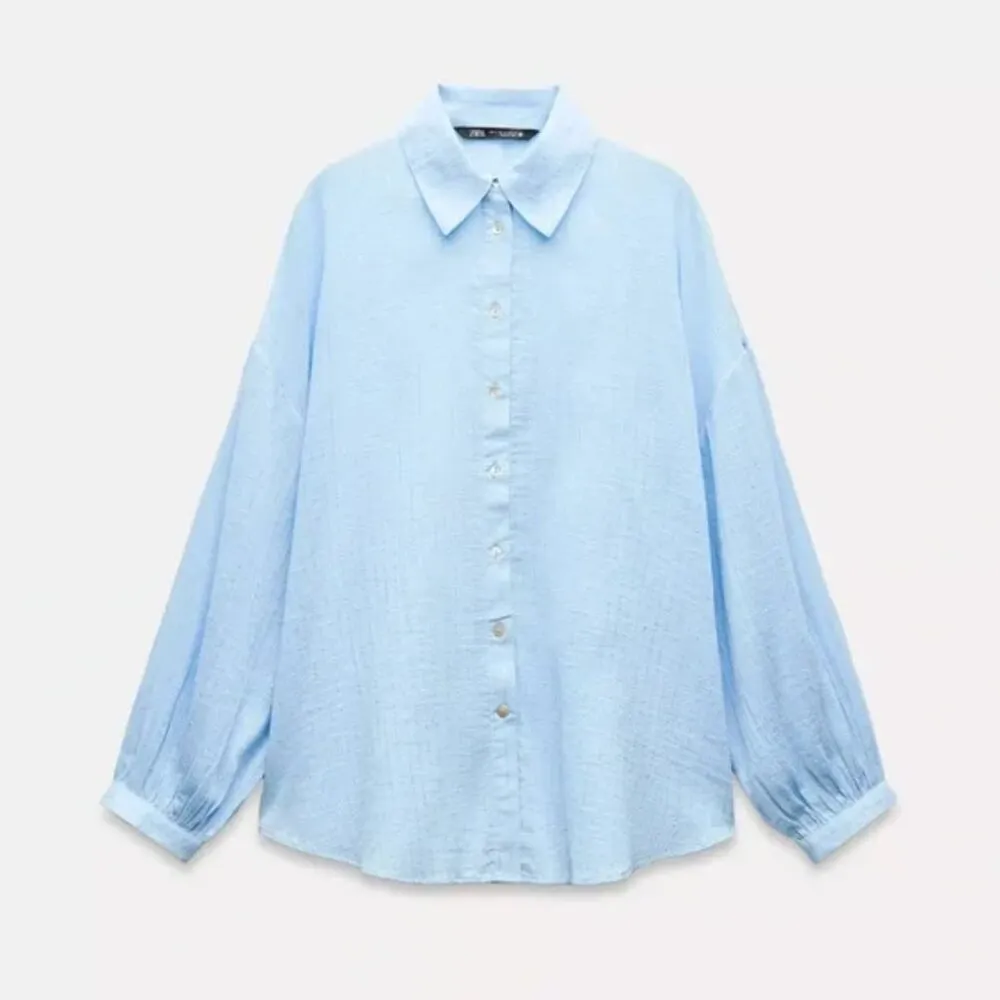 ZARA NWOT METALLIC THREAD STRIPED OVERSIZED BLOUSE - small - Image 2