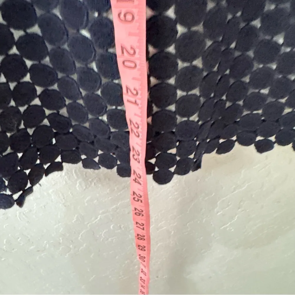 Karl Lagerfeld Navy Blue White Eyelet Tank Top Blouse Size 6 - Image 7