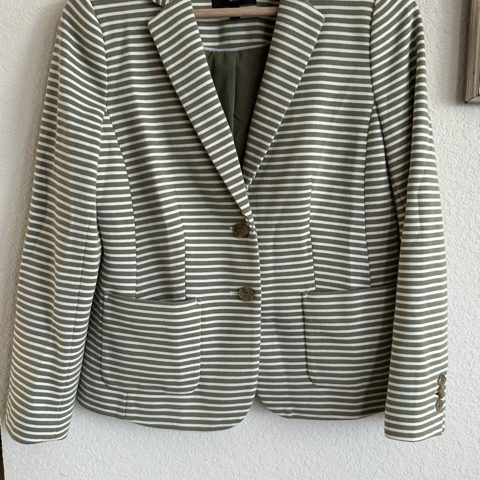 Talbots Aberdeen Knit Blazer Women's 4P Stripe Pique Office Career Business - Image 7