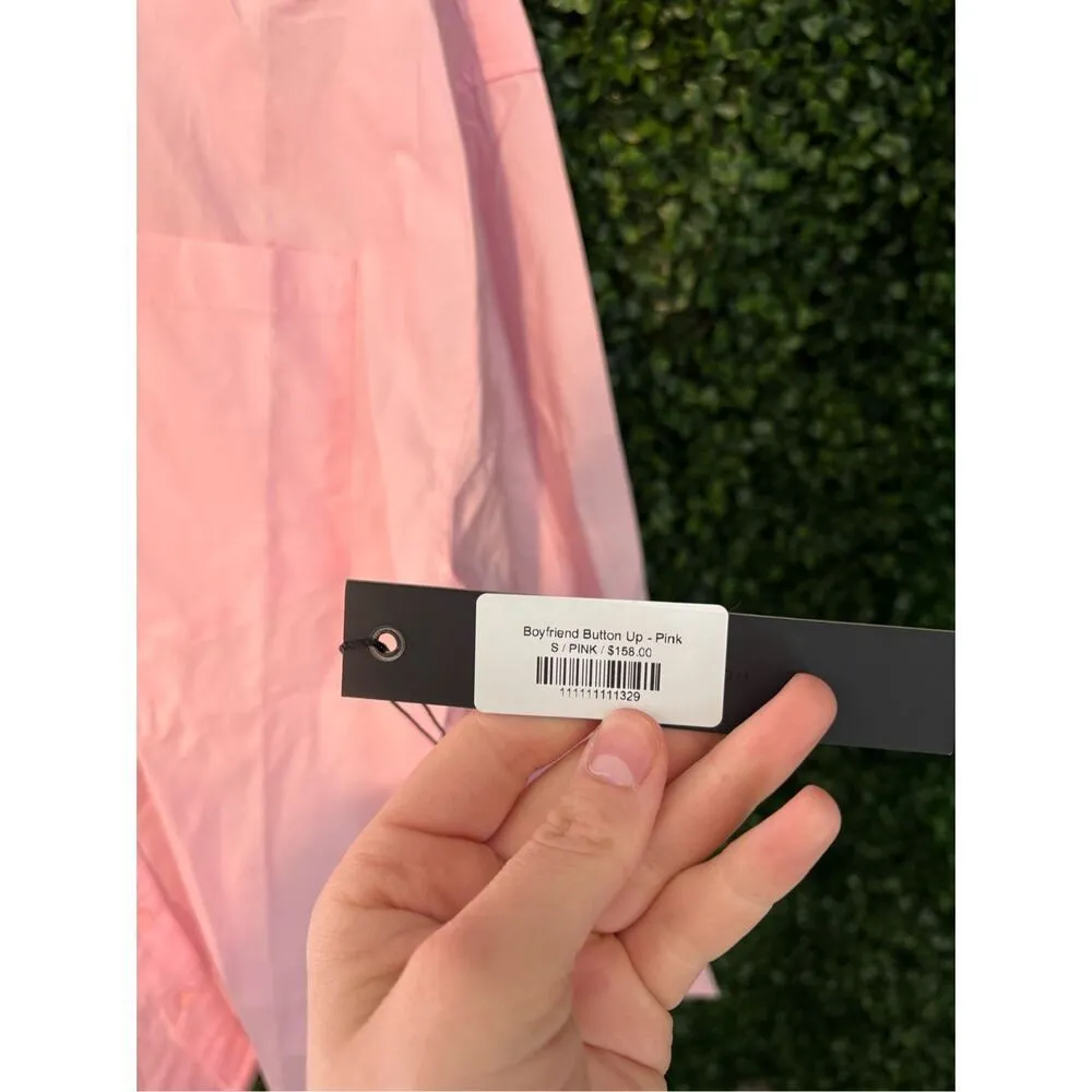 Carbon38 Pink Oversized Tunic Top Button Down Sz Small NWT Pink - Image 2