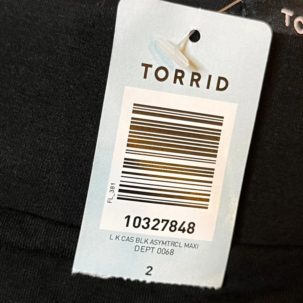 Torrid Black Asymetrical Maxi Skirt SZ 2 18/20 Plus Punk Festival Country Boho - Image 6