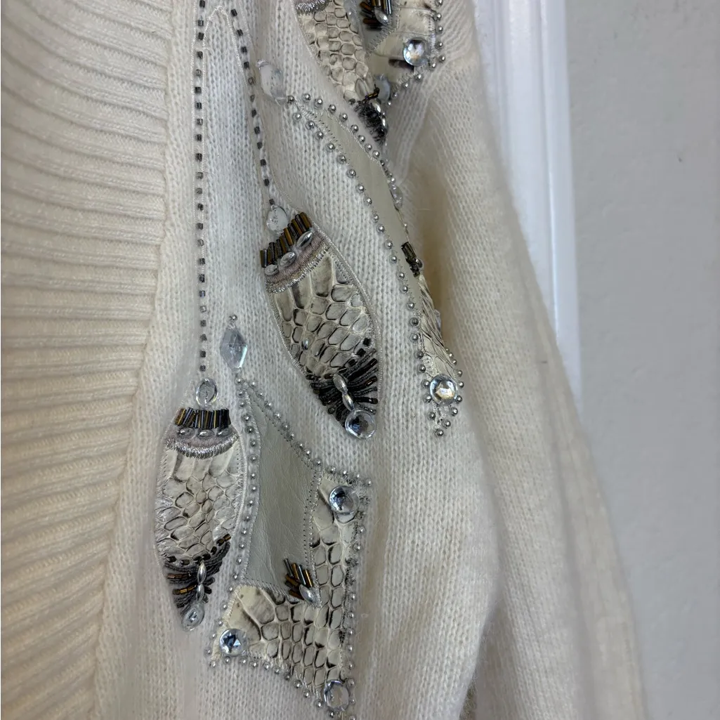 Vintage Luxury Le Jolly Angora Cardigan Bohemian Retro 80s Glam Statement M Size M - Image 7