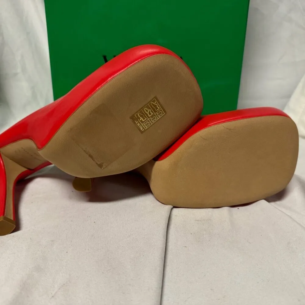 Bottega Veneta “The Bold” Mule Heels Red Stretch Leather Size 38 (US 7.5–8) NIB - Image 6