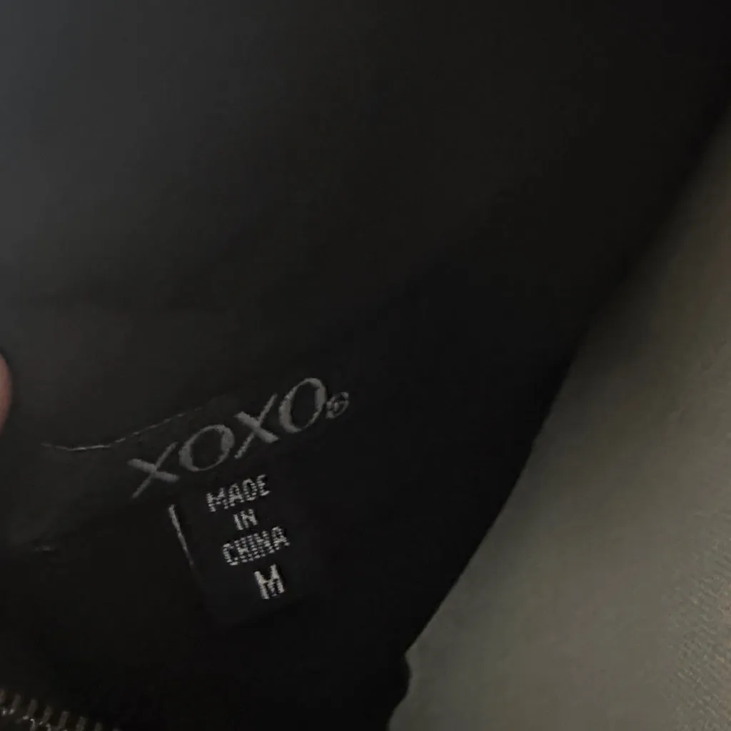 XOXO Black Keyhole Top with Embellished Neckline - Image 2