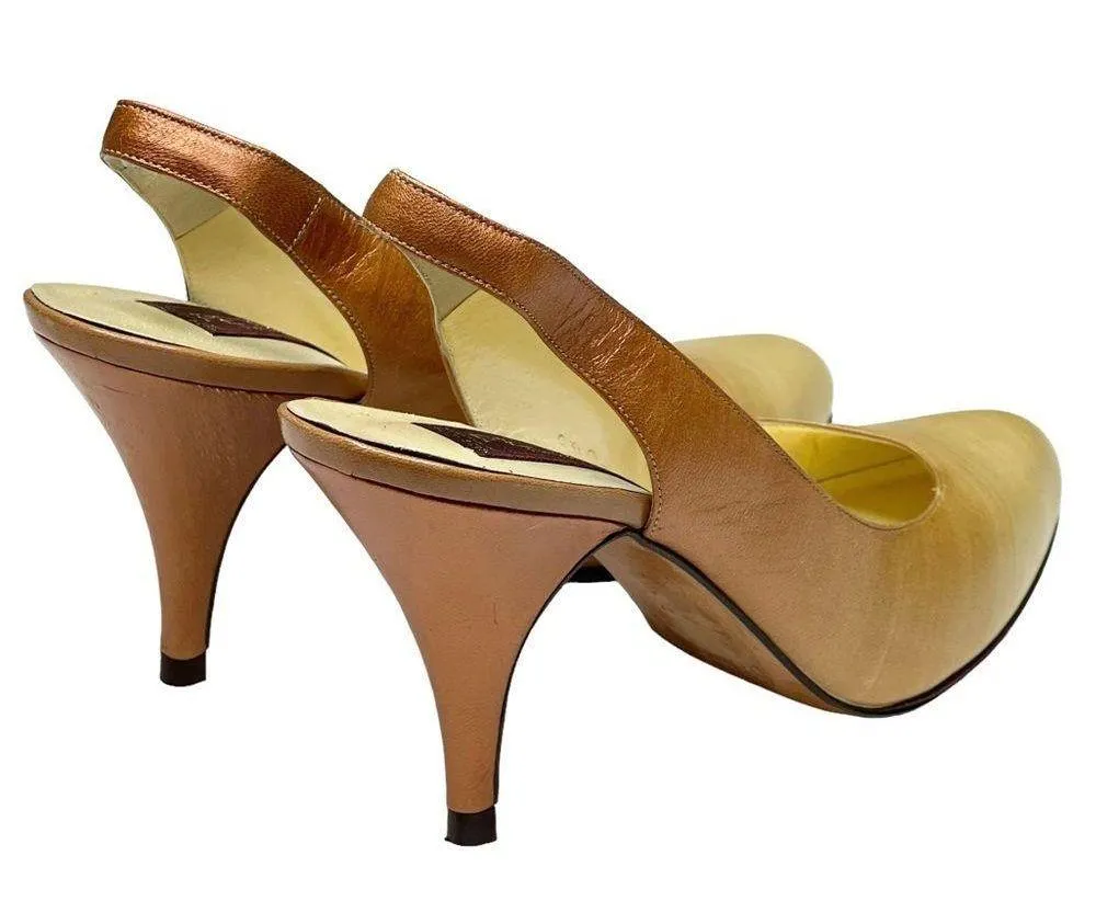 Vintage: new  ❤︎ Ombré Slingbacks Pumps Heels ❤︎ Metallic Leather - Image 3