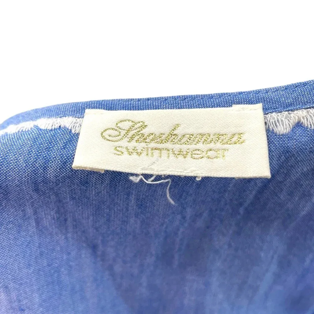 Shoshanna Swimwear Chambray‎ Embroidered Tasseled Caftan Coverup One Size - Image 6