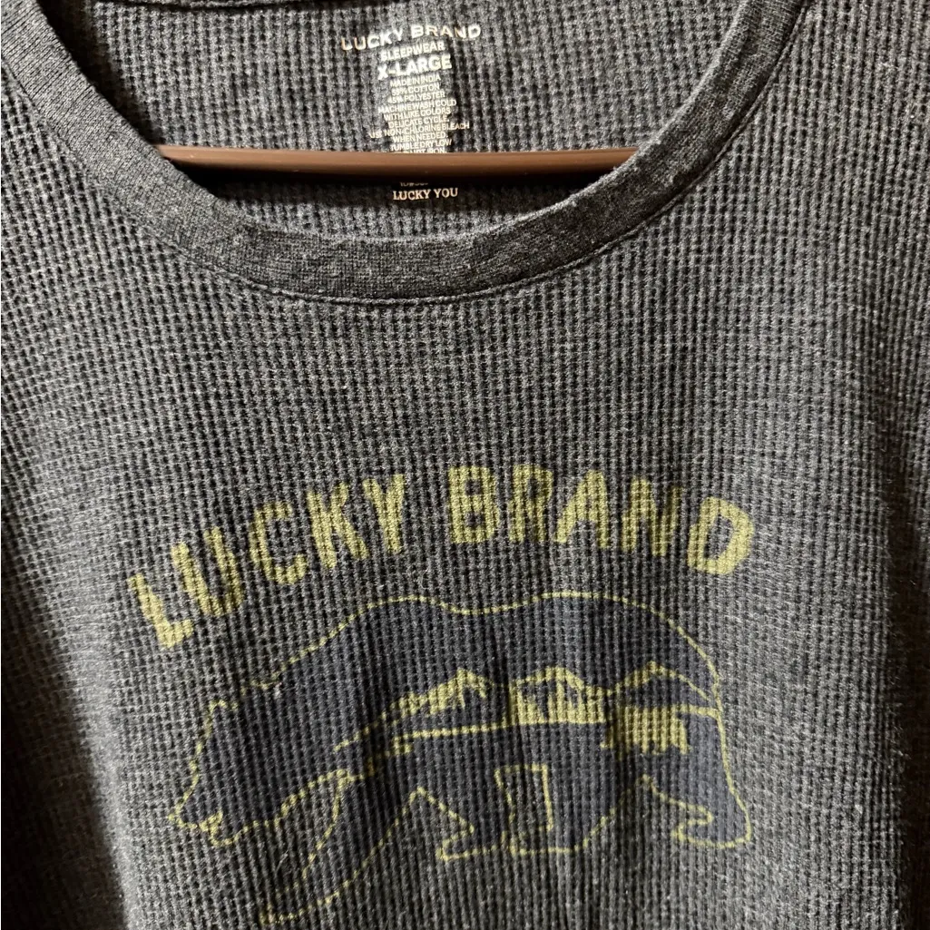 Lucky Brand Navy Graphic Long Sleeve Sleep Tee nightgown size XL - Image 3