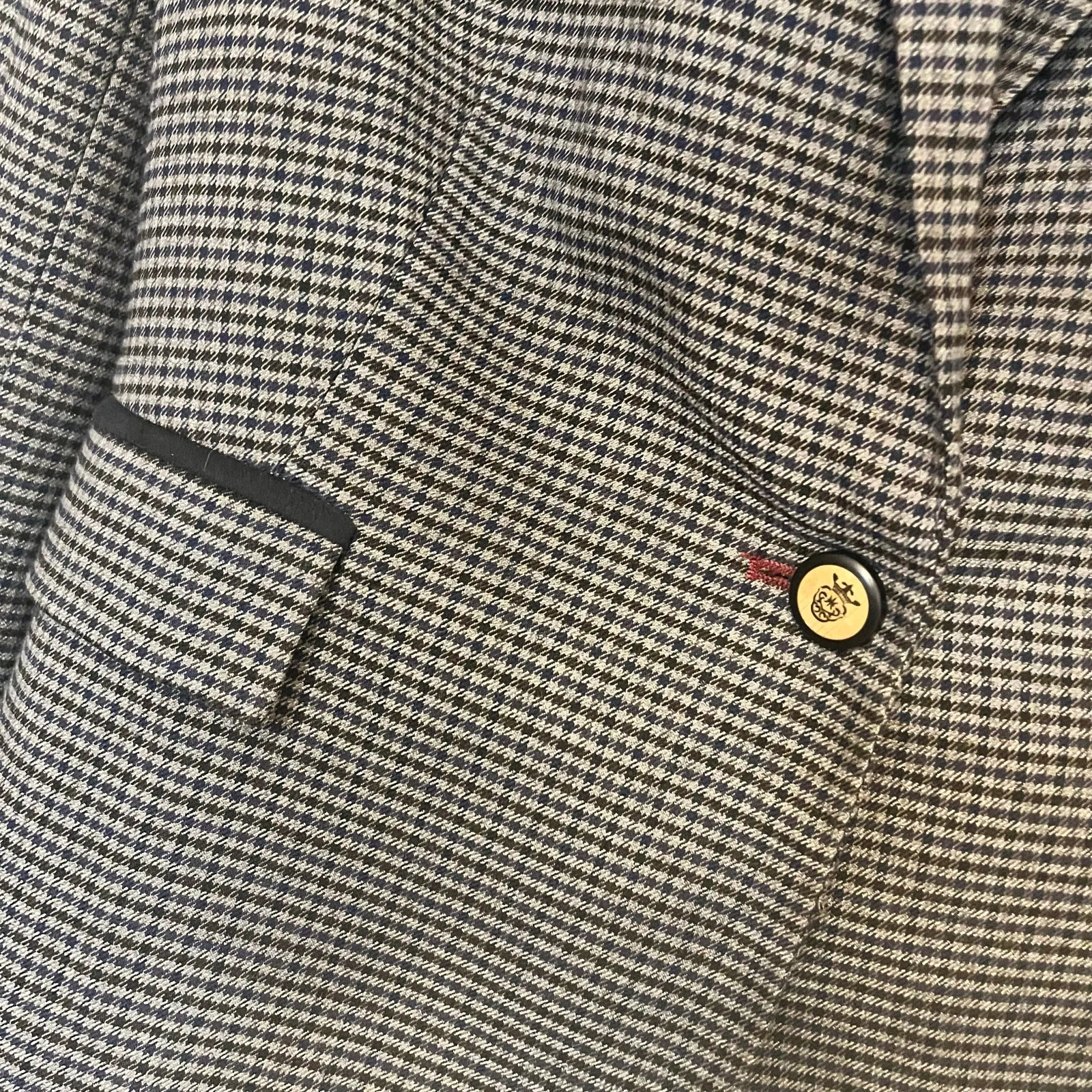 Massimo‎ Fabbro Italy Plaid Elbow Sole Patch Blazer Size Small Gray - Image 3