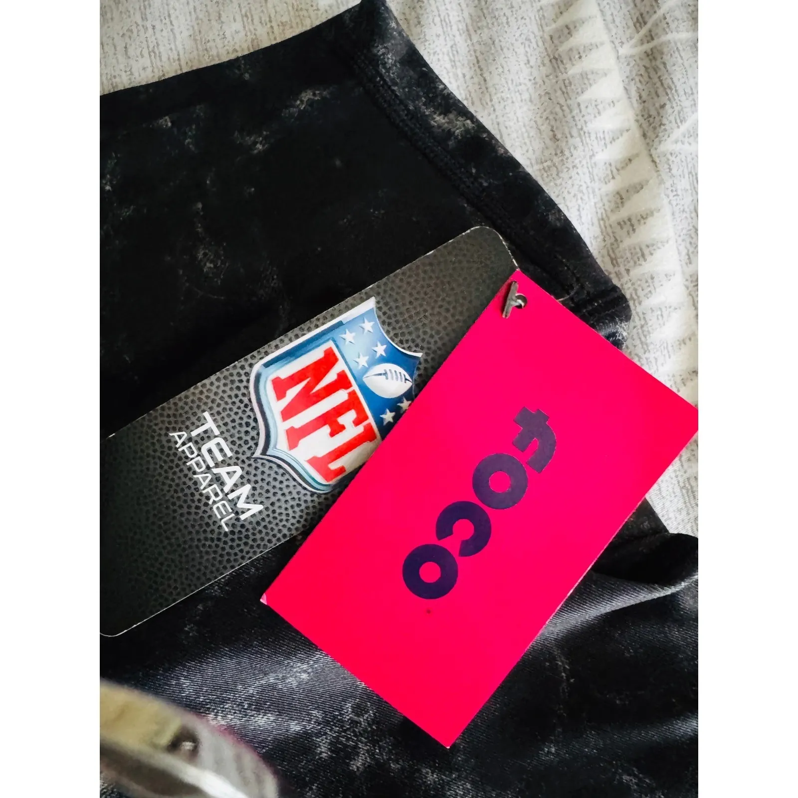 NFL Apparel Official Women's Raiders Leggings, Black/Gray, Large, NWT Black - Image 2