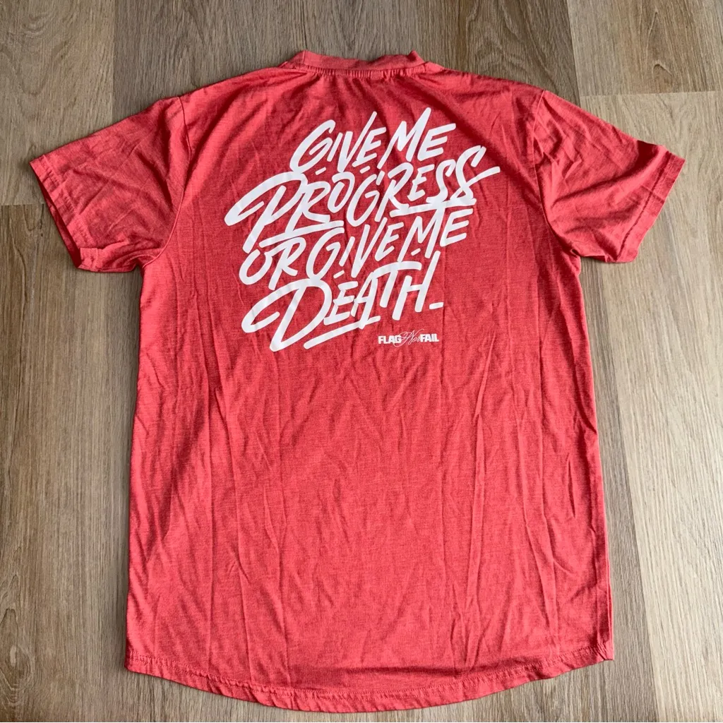 Flag Nor Fail “Give Me Progress or Give Me Death” Pink TShirt - Image 4