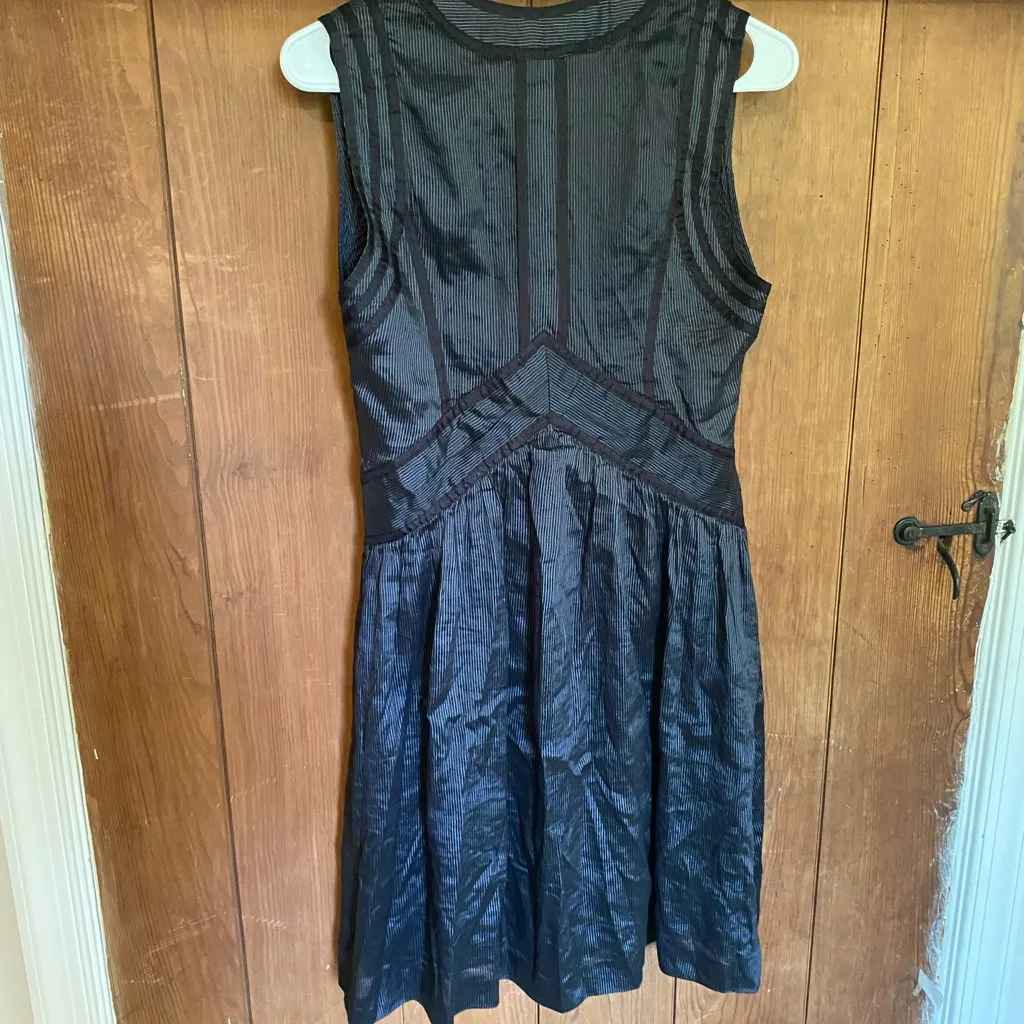 Stella McCartney silk linen blend v neck mini dress black - Image 7