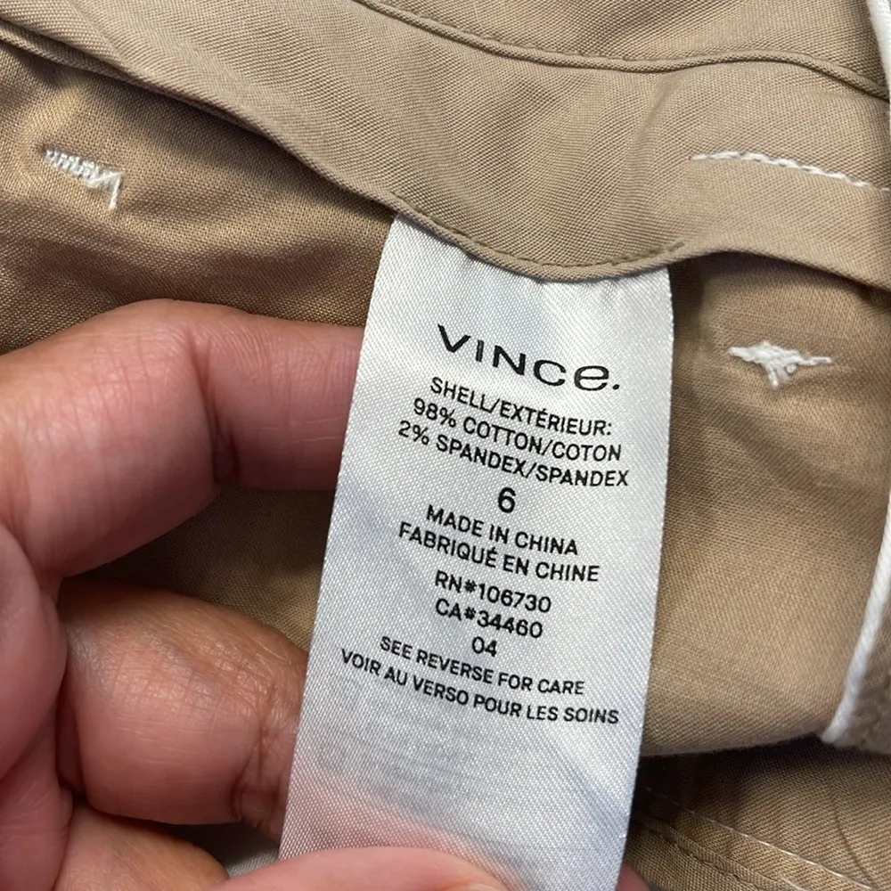 Vince Back Button Pocket Chino White Pants Size 6 NWT #0508-OC - Image 9